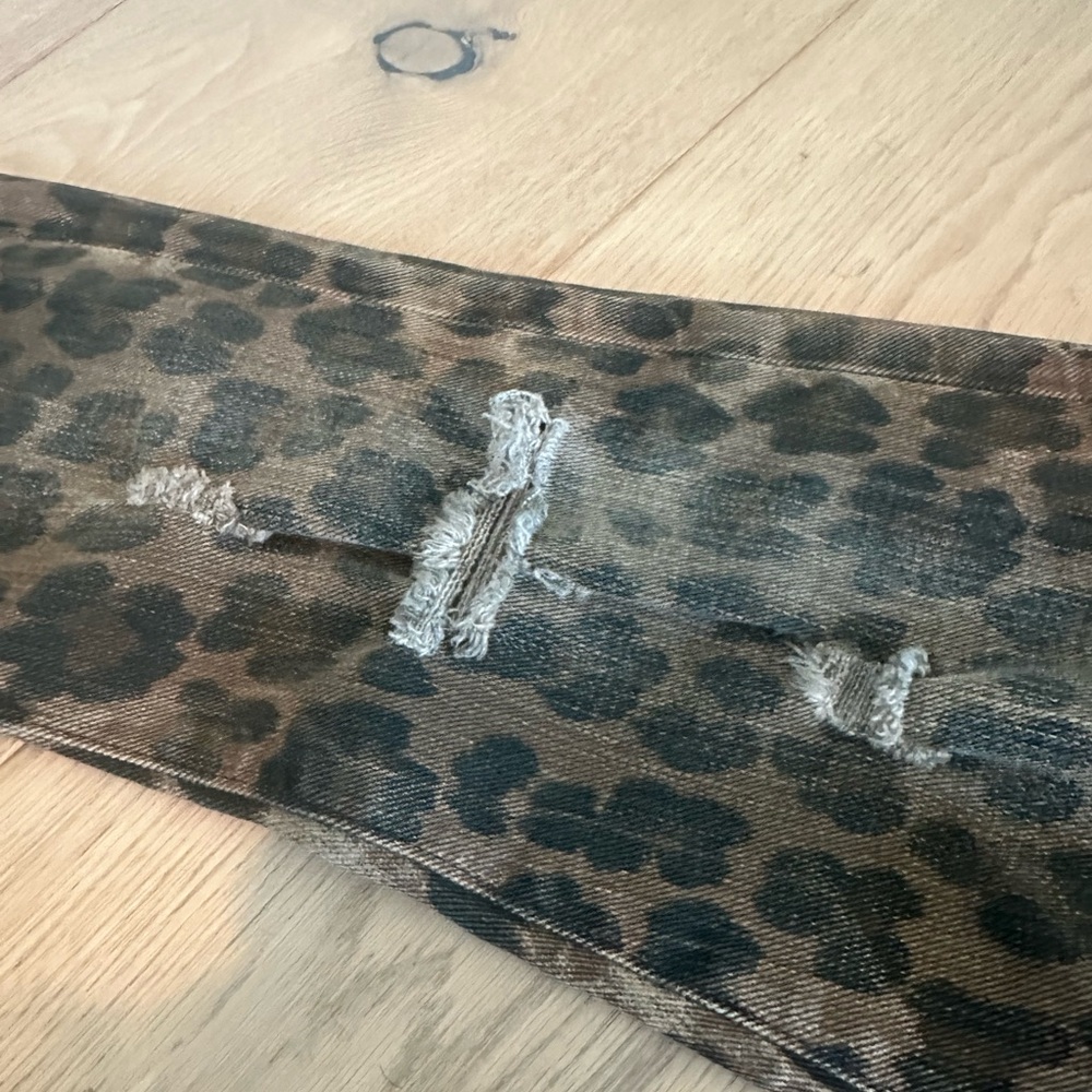 Leopard Print Women's R13 Edgy Rustic Jeans - Picture 7 of 10